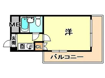 松原マンション(1K/3階)の間取り写真