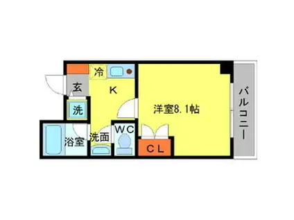 グリーンハイツ豊川II(1K/4階)の間取り写真