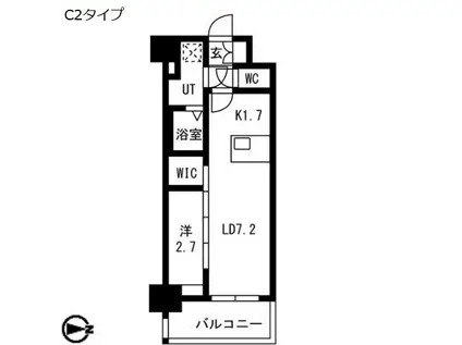 メイクスアート名駅南IV(1LDK/3階)の間取り写真
