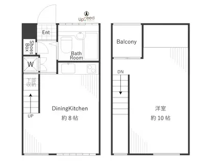 ル・シェルブルー(1DK/2階)の間取り写真