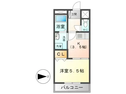 ALPHA(1K/3階)の間取り写真