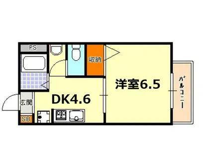 メゾンミユキ(1DK/1階)の間取り写真