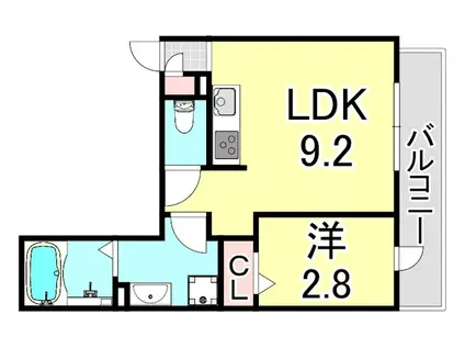 MAISON DE MARINA 甲子園(1LDK/3階)の間取り写真