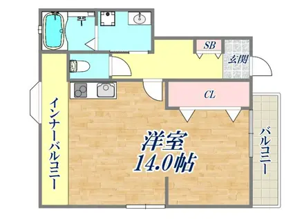 ワンズ・ガーデン(1LDK/3階)の間取り写真