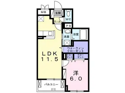 コントレイル(1LDK/2階)の間取り写真