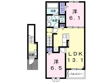 アルモニ-II(2LDK/2階)の間取り写真