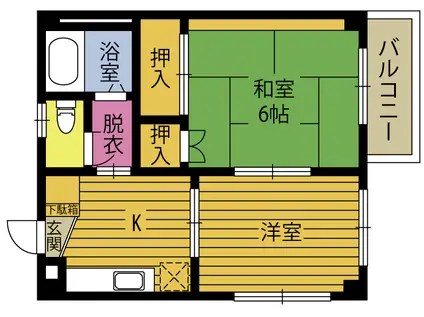 プレミール小野(2K/4階)の間取り写真