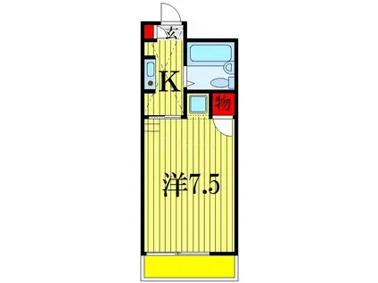 スカイメゾン大和田(1K/2階)の間取り写真