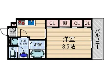 リブリ・グレンヌ(1K/1階)の間取り写真