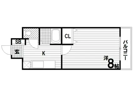 レジデンス妙法寺(1K/3階)の間取り写真