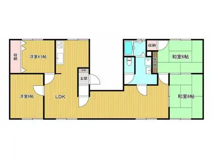 パナハイツアベニュー西棟(4LDK/1階)の間取り写真