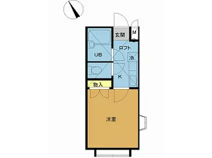 リヴェールユウナミ(1K/1階)の間取り写真