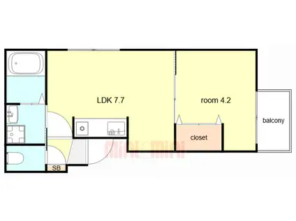 モアナ福町(1LDK/2階)の間取り写真