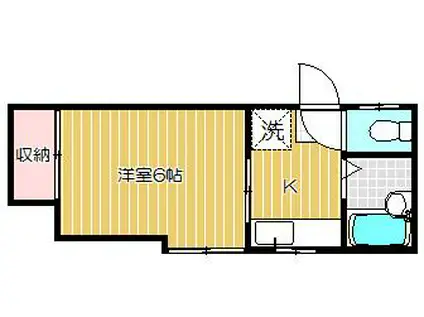南山ビル(1K/3階)の間取り写真