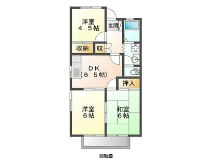 ウイングコート向山 B(3DK/1階)の間取り写真