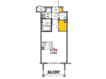 DER GLANZ.Y2(ワンルーム/11階)の間取り写真
