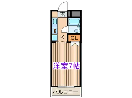 バウ銀杏町(1K/3階)の間取り写真