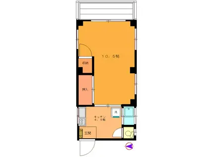 山雅マンション(1DK/3階)の間取り写真