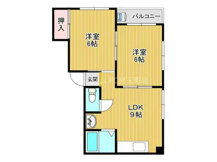AVANZARE三先(2LDK/3階)の間取り写真