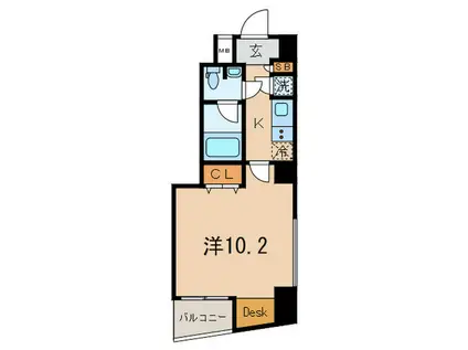 BEVERLY HOMES 麻布十番(1K/7階)の間取り写真