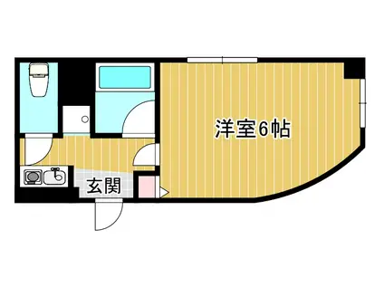 プランドールキンエー難波(1K/4階)の間取り写真