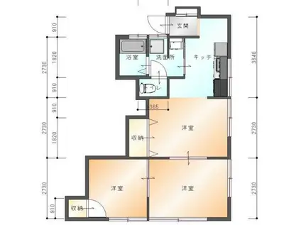 コーポパミール(2DK/2階)の間取り写真