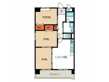 リベルテ(3LDK/7階)の間取り写真