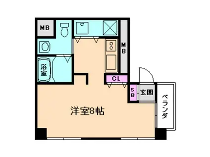 ハイアットコート薮野(1K/6階)の間取り写真