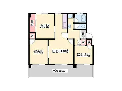 ヴィラナリー加東III 2号棟(3LDK/3階)の間取り写真