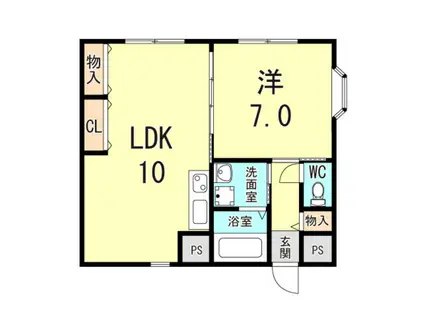 エレガンス(1LDK/3階)の間取り写真