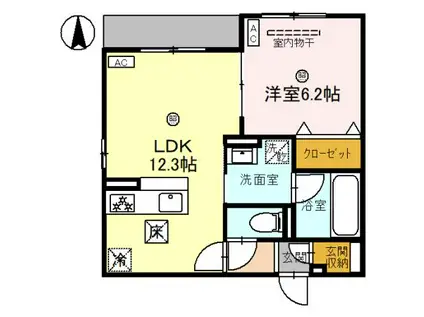 パレスリバティ(1LDK/3階)の間取り写真