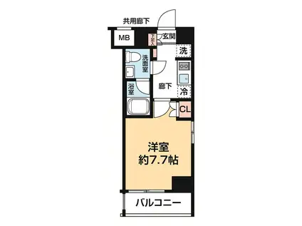 ARCOBALENO OSHIAGE BLOSSOM(1K/4階)の間取り写真