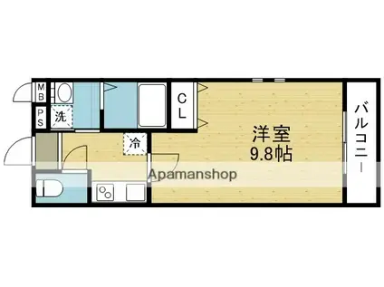 フジパレス PLUM(1K/3階)の間取り写真