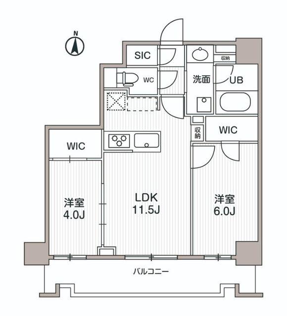 シーズンフラッツ両国サウス(2LDK/8階)の間取り写真