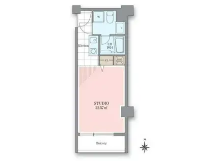 ホテル&レジデンス六本木(ワンルーム/7階)の間取り写真