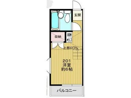 ドミトリー野寺(ワンルーム/2階)の間取り写真