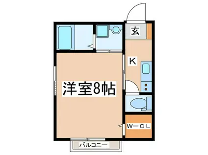 カーサ・ユーリア(1K/1階)の間取り写真