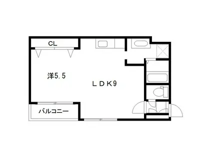 ルーデンスプレイス東札幌(1LDK/4階)の間取り写真