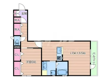 FOREST 千里.EST(1LDK/1階)の間取り写真