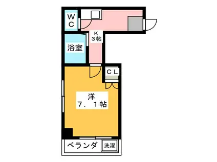 メゾンフェルテイル(1K/2階)の間取り写真