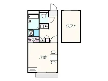 レオパレスプレンティ浜寺(1K/1階)の間取り写真