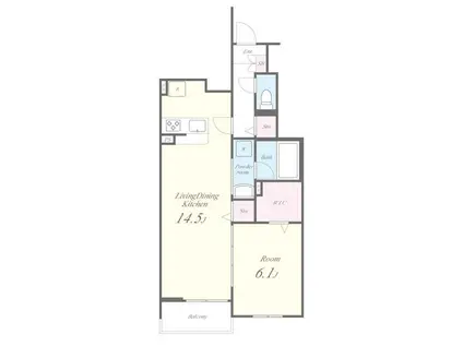 ドミソレイユIII(1LDK/1階)の間取り写真