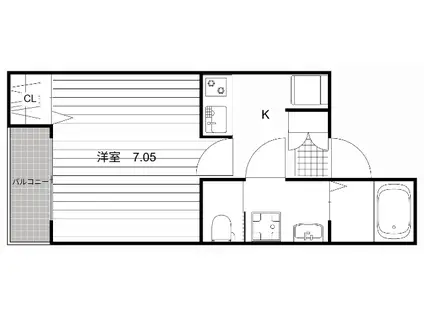 MIHARO(1K/3階)の間取り写真