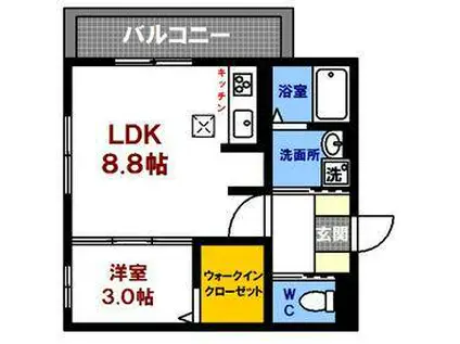 ホスタ光ヶ丘(1LDK/1階)の間取り写真
