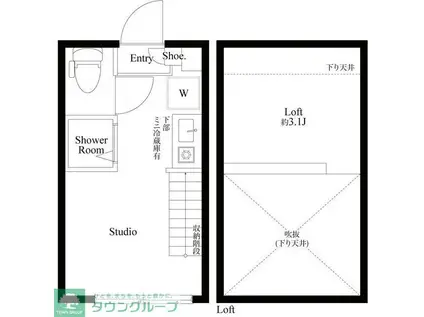 ハーモニーテラス上高井戸IV(ワンルーム/2階)の間取り写真