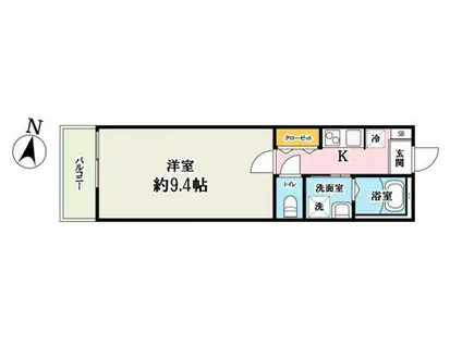 PINE DA CASA平沼(1K/3階)の間取り写真