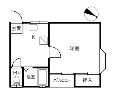 ハイツハリーI(1K/1階)の間取り写真
