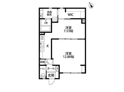 ル・リオン元浜(1LDK/1階)の間取り写真