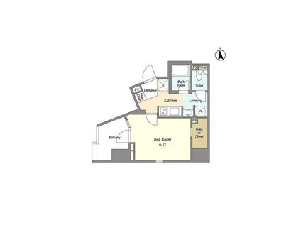 ライトテラス秋葉原(1K/5階)の間取り写真