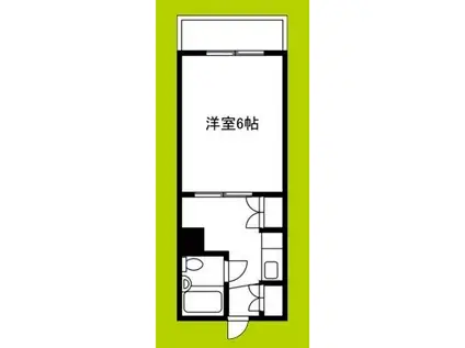 サンビル勝山北(1DK/2階)の間取り写真